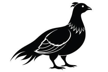 Obraz premium grouse silhouette line art vector illustration with a white background