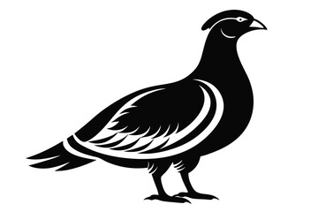Fototapeta premium grouse silhouette line art vector illustration with a white background