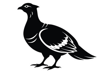 Fototapeta premium grouse silhouette line art vector illustration with a white background