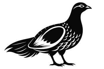 Obraz premium grouse silhouette line art vector illustration with a white background