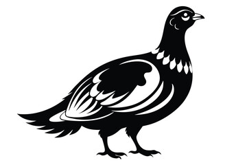 Obraz premium grouse silhouette line art vector illustration with a white background