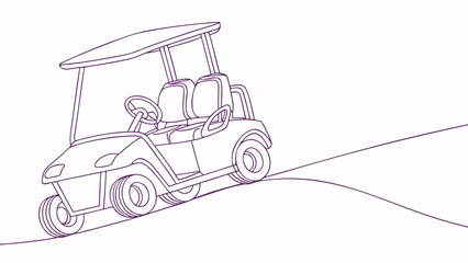 Modern golf cart driving on a scenic course smoothly