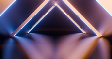 Architecture background geometric arched interior 3d render