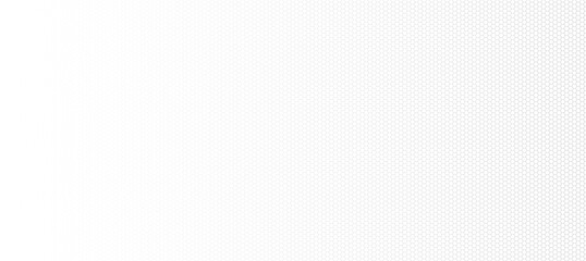 Minimalist vector white hexagon grid background with gradient fade. Seamless geometric honeycomb pattern texture for technology, medical, and modern digital design.