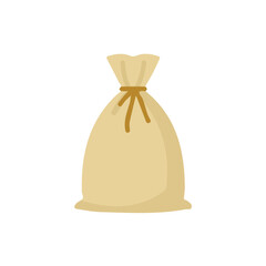 flat_2D_icon_of_a_flour_bag, Vector, eps, flat design, animation design, simple flat 2D icon, minimalist design, clipart, illustration © Sabellatint