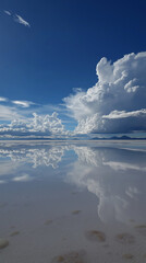 Fototapeta premium Salar de Uyuni, Bolivia – World’s Largest Salt Flat with Mirror Reflection