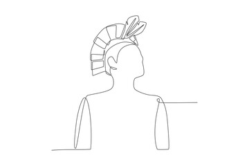 Pueblos ind&iacute;genas concept one-line drawing