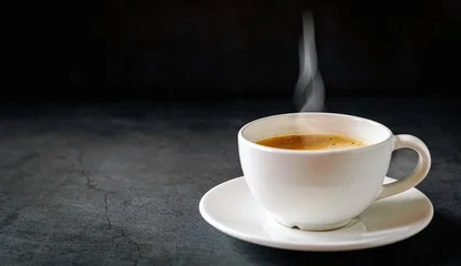 Fototapete Cafe Coffee cup on gray background, Espresso coffee cup aromatic  © NARONG