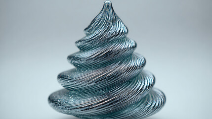 Frosted Glass Christmas Tree &ndash; Minimalist Luxury with Text Overlay Friendly Design.