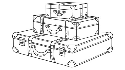 Stack of vintage suitcases for travel and adventure
