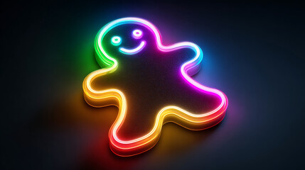 Glowing Gingerbread Man Set &ndash; Bright Colors Optimized for Social Media Holidays.
