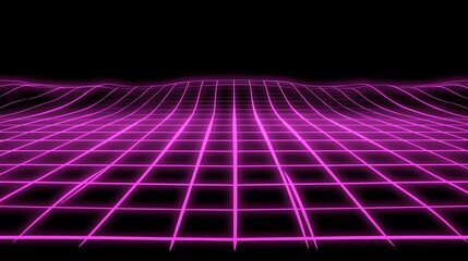 Pink grid landscape, digital art, futuristic background, website design