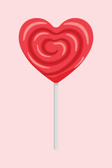 Delightful heart shaped lollipop candy