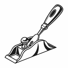 hand drawn illustration of canoe,Hand Plane Icon