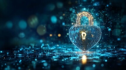 Digital padlock illustration representing security and protection against cyber threats