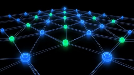 Global network connection, nodes glowing, dark background, data visualization