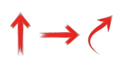Collection of red hand-drawn arrows pointing in various directions.
