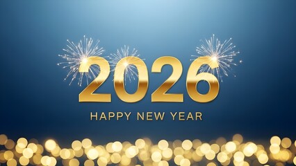 New Year and Christmas 2025/2026. New Year's background. Festive mood. Postcard. Bright fireworks lights on the background
