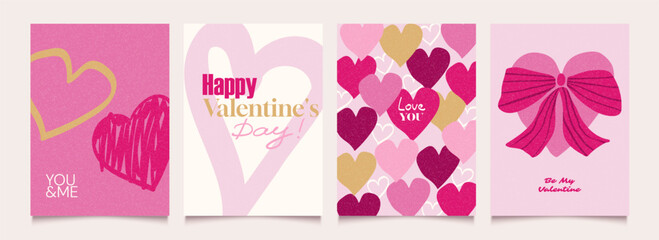 Valentine's Day greeting card, cover, label, background templates. Minimalist sale banners, posters.