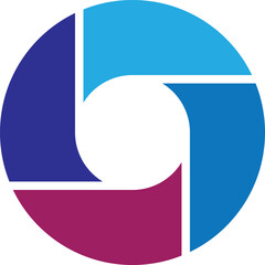 Abstract Aperture Symbol with Blue and Purple