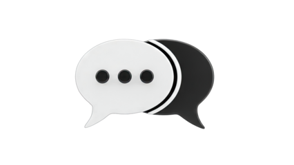 3D Chat Bubbles Icon on White Background