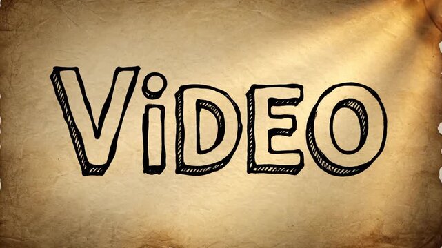 Vintage parchment paper with the word vide written in a distressed font style