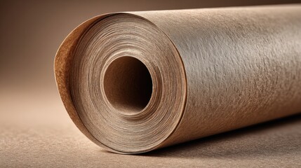 Eco friendly crafting with rolled brown kraft paper for creative projects