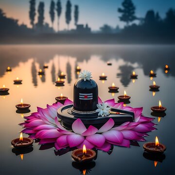 Sacred Shivling of Lord Shiva Bholenath with Divine Energy for Mahashivratri, Shravan Maas, Pradosh Vrat and Hindu Devotional Art