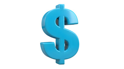 A large cyan dollar sign on a black background