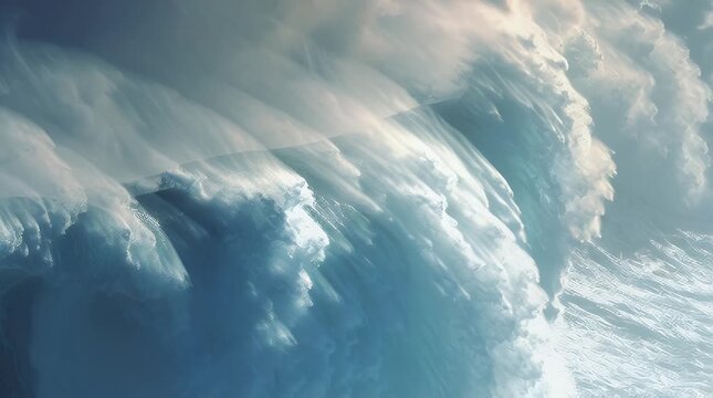Dramatic Wave Crest Capturing the Power and Beauty of the Ocean's Fury and Movement