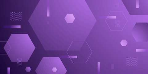 Abstract colorful purple banner background. Simple and modern hexagonal pattern shapes element concept design.