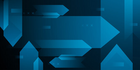 Abstract dark blue futuristic arrow pattern background. Simple elegant banner overlap shapes element concept design.