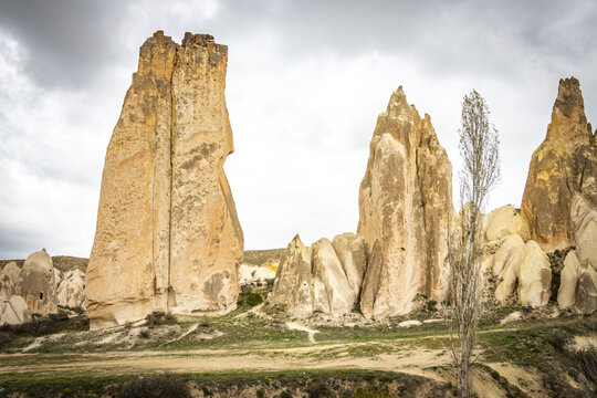 rose valley, pigeon valley, cappadocia, rock formations, fairy chimneys, pinnacles, chimneys, caves, turkey, turkiye