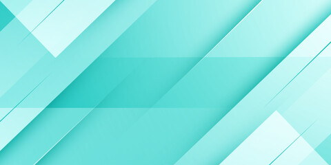 Abstract bright green turquoise background. Simple banner with overlap shapes pattern element concept design.