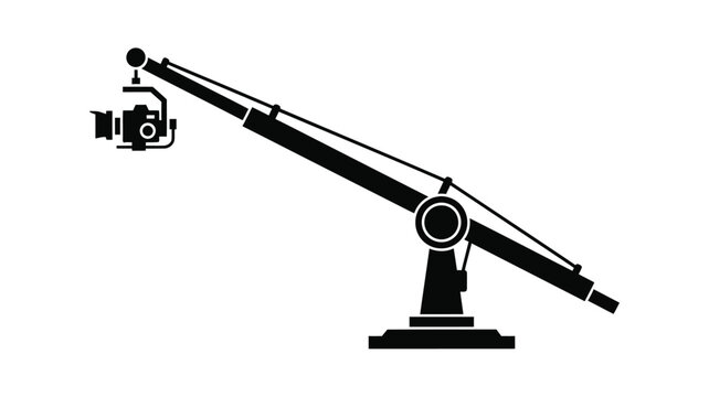A black camera jib arm design in a striking silhouette
