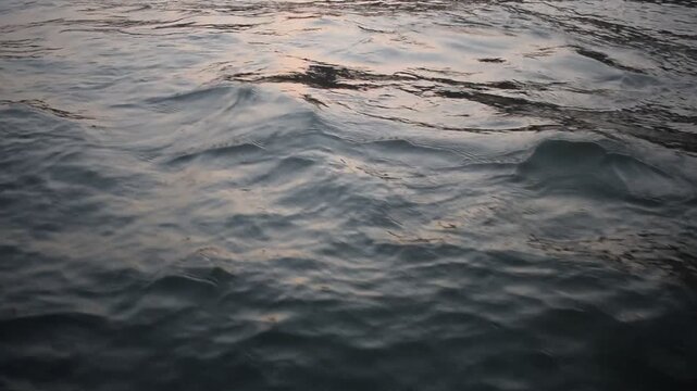 World famous various Ganga river view from motor boat running, Spiritual Ganga river wide view during evening time at old Varanasi city