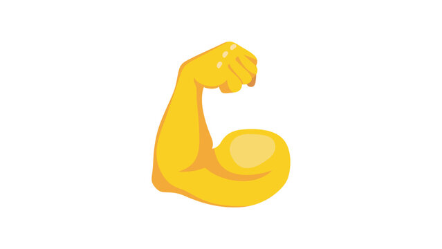Biceps vector flat icon. Isolated flexed biceps hand emoji emoji illustration .