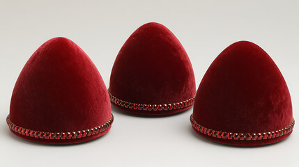 Plush Velvet Christmas Bells &ndash; Tactile Detail for High-End Luxury Showcase.