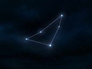 Indus constellation in the night sky. Stars connected by lines on a dark background. Astrological image.