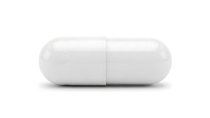 真っ白なカプセル錠 明るい背景におけるシンプルな構図の写真