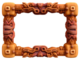 Intricate wooden frame with ornate carved patterns