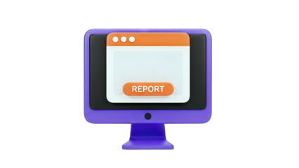 3D Computer Monitor with Report Button on Screen