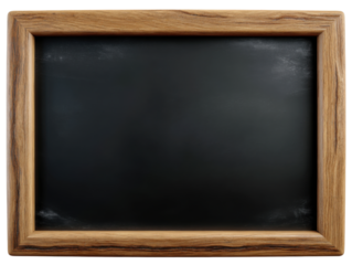 Blank blackboard with wooden frame for education and creativity