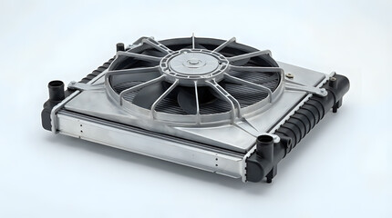 High-performance aluminum car radiator assembly with integrated electric cooling fan unit