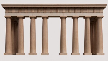 Naklejka premium Classical Architecture - Row of Columns with Intricate Detailing and Design.