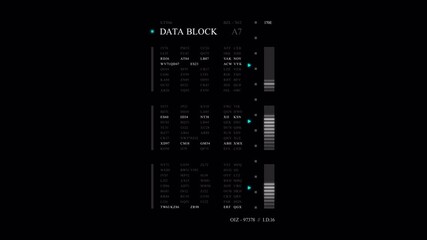 Abstract Data Block Animation Loop with Digital Information Flow and Futuristic Technology Interface. - Powered by Adobe