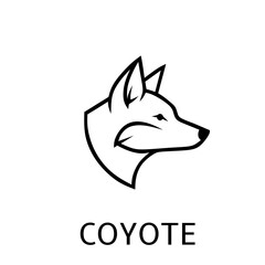Obraz premium Coyote minimalist simpel head logo Vector 