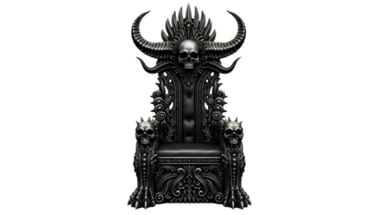 Dark gothic throne with skull