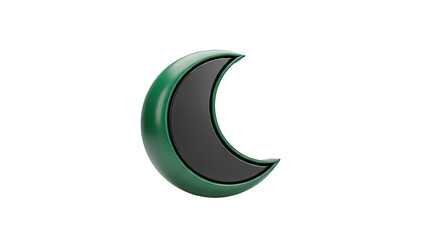 3D Green Crescent Moon Icon