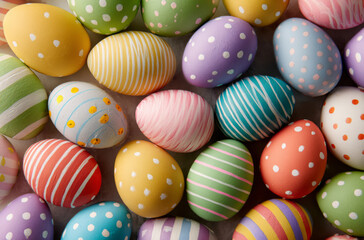 Colorful easter egg pastel egg painted egg easter decoration holiday celebration joyful pattern